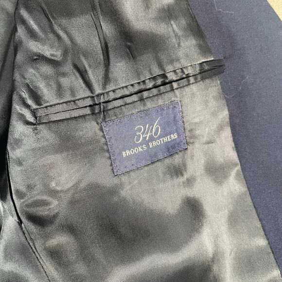 Brooks Brothers "346" Mens Size 43R Wool Blazer Navy Blue - Picture 10 of 12